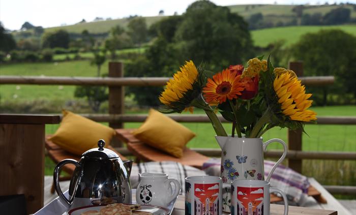 Sit and enjoy your morning coffee and afternoon with views over the countryside.